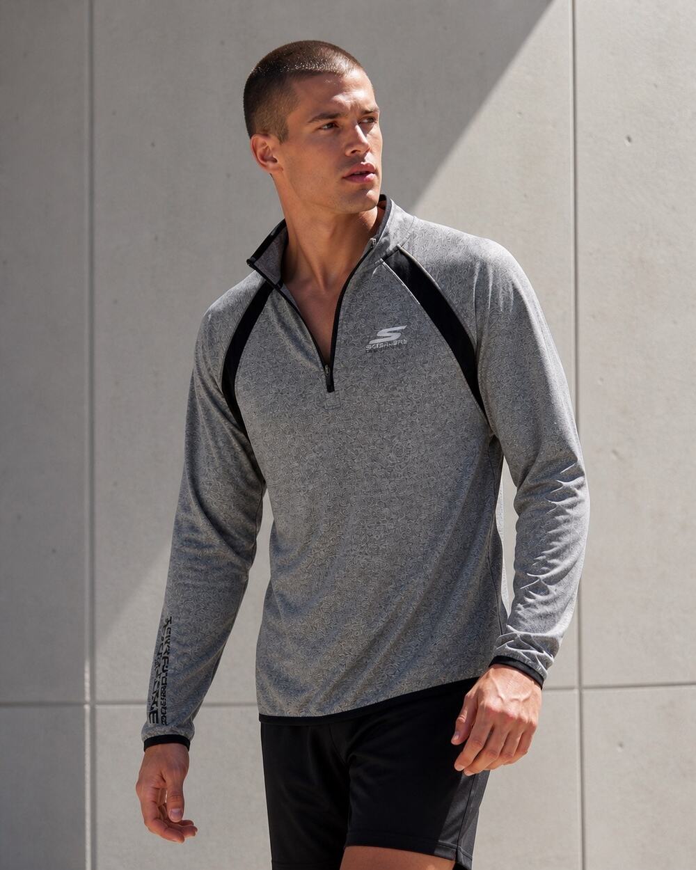 SKECHERS Mens Performance GoRUN Lightweight 1/4 Quarter Zip Pullover Jacket